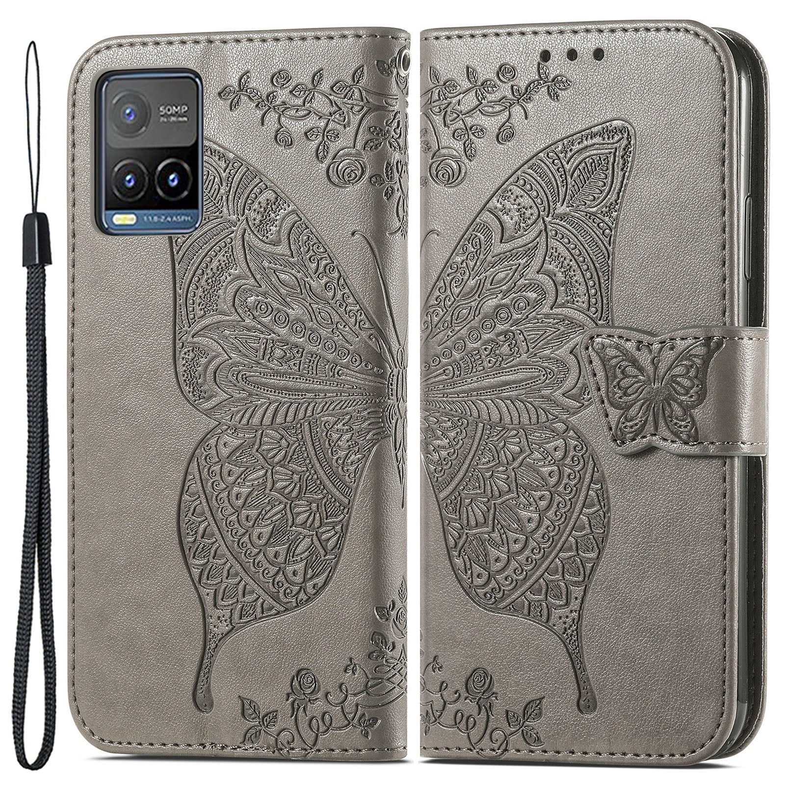 For vivo Y21 Y21s Y33s Anti-drop PU Leather Phone Case Imprinted Butterfly Pattern Stand Wallet Cell Phone Cover For vivo Y21 Y21s Y33s Anti-drop PU Leather Phone Case Imprinted Butterfly Pattern Stand Wallet Cell Phone Cover